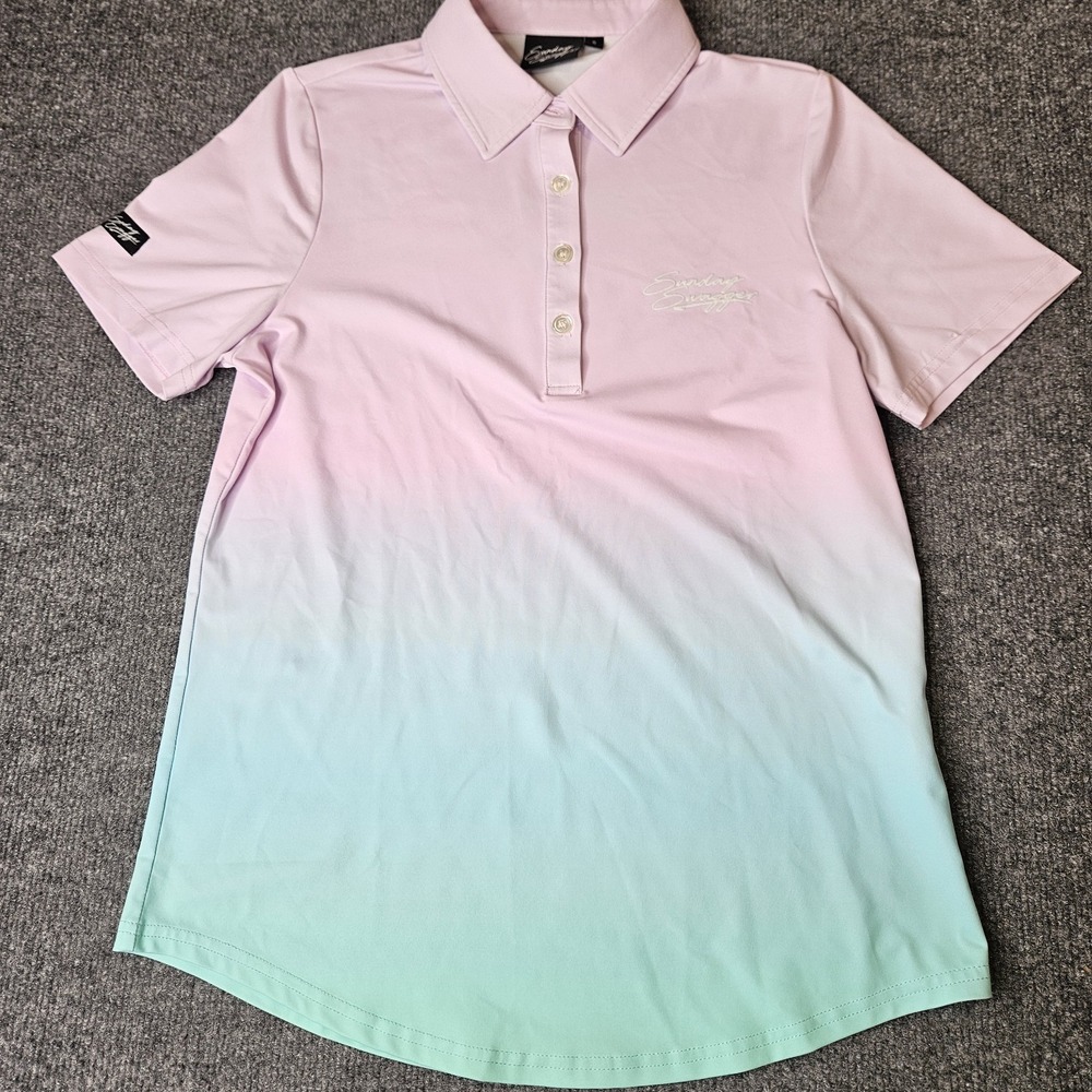 Sunday Swagger Women's Golf Polo Shirt Size Small Pastel‎ Ombre Stretch